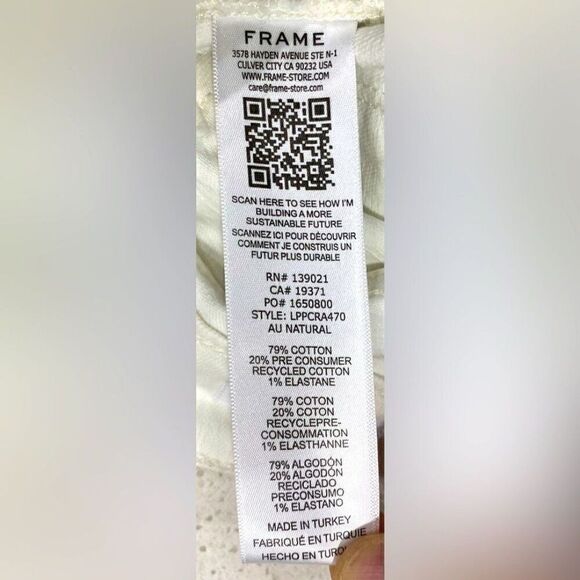 Frame Le Palazzo Crop Wide Leg  Jeans 32x28 Stretch Denim Like New without tags - Picture 8 of 11